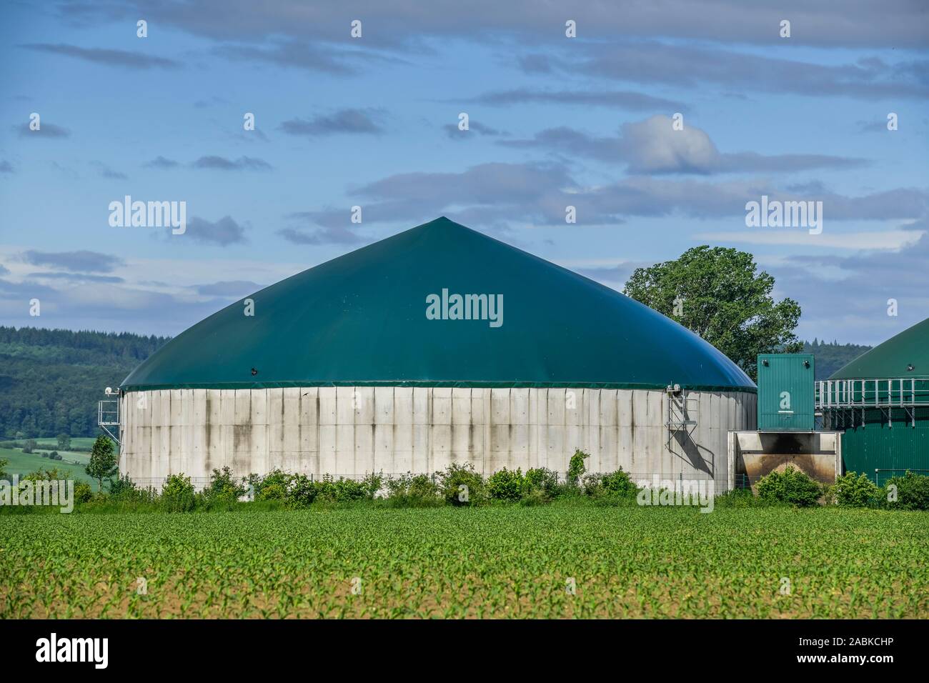 Biogasanlage nahe Springe, Niedersachsen, Deutschland Stock Photo