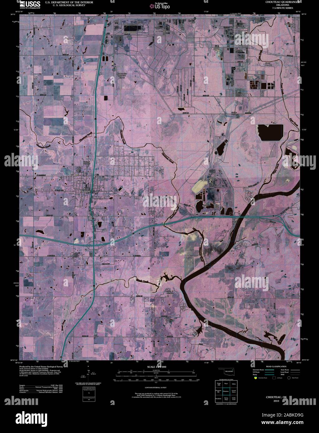 Map of chouteau oklahoma hires stock photography and images Alamy