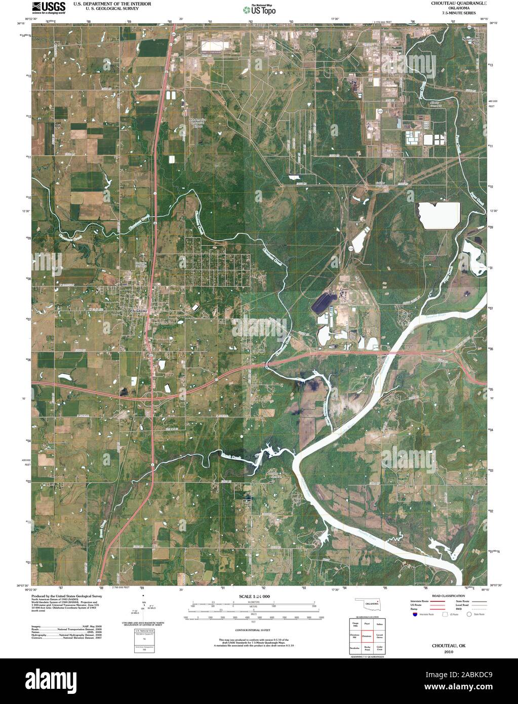 Map of chouteau oklahoma Cut Out Stock Images & Pictures Alamy