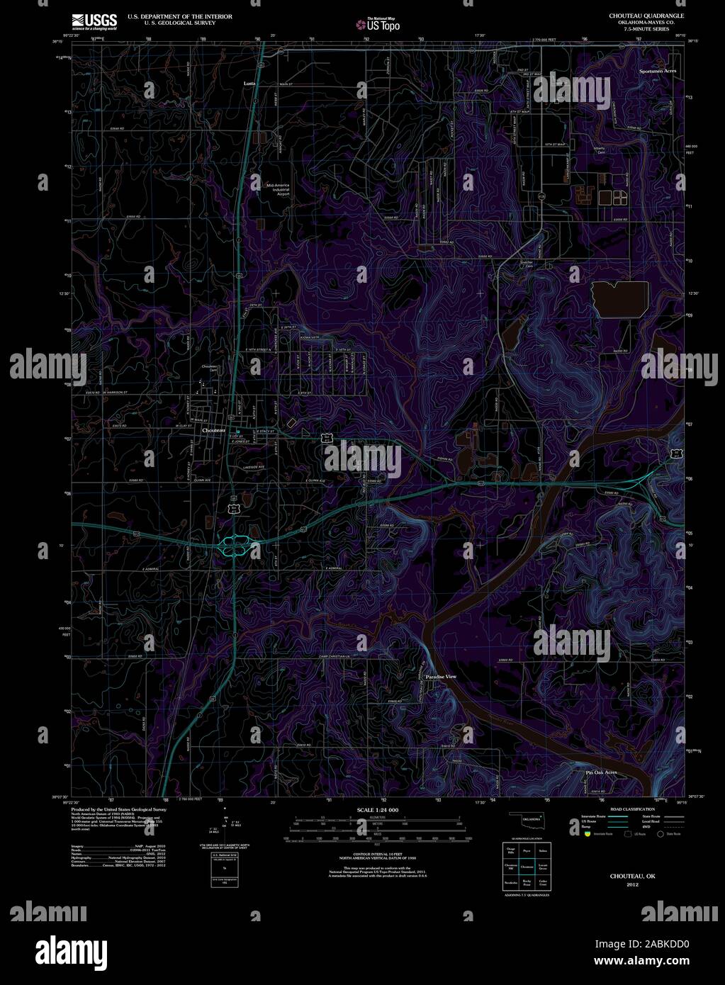 Chouteau oklahoma map hires stock photography and images Alamy