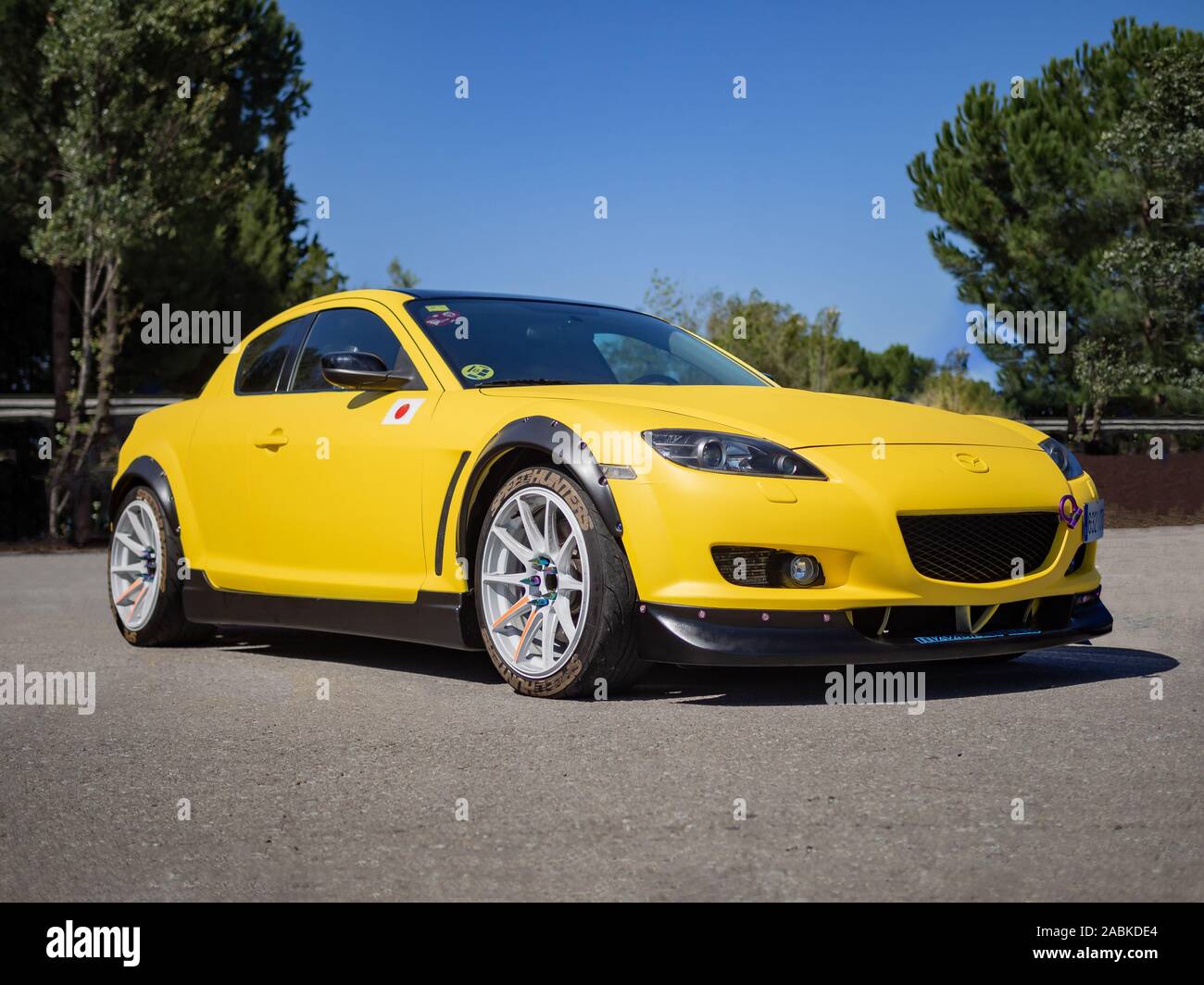 MONTMELO, SPAIN-SEPTEMBER 29, 2019: Mazda RX-8 First generation (SE3P, 2002–2008) Stock Photo