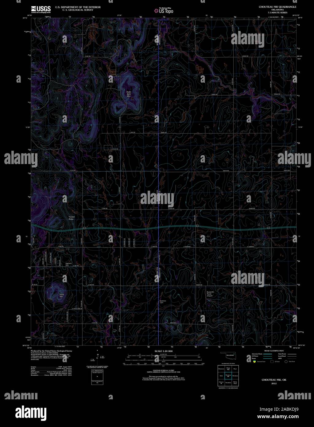 Chouteau oklahoma map hires stock photography and images Alamy