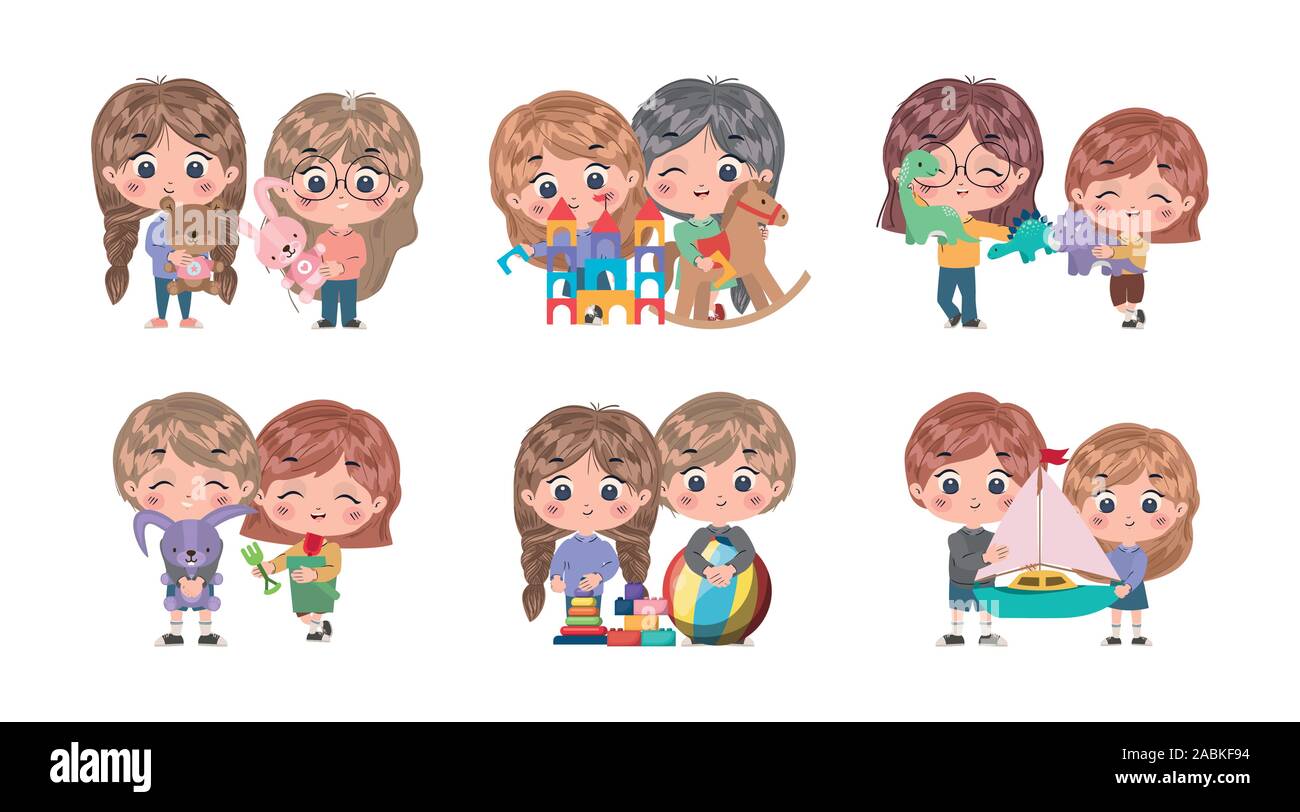 Isolated set of kids cartoons vector design Stock Vector Image & Art ...