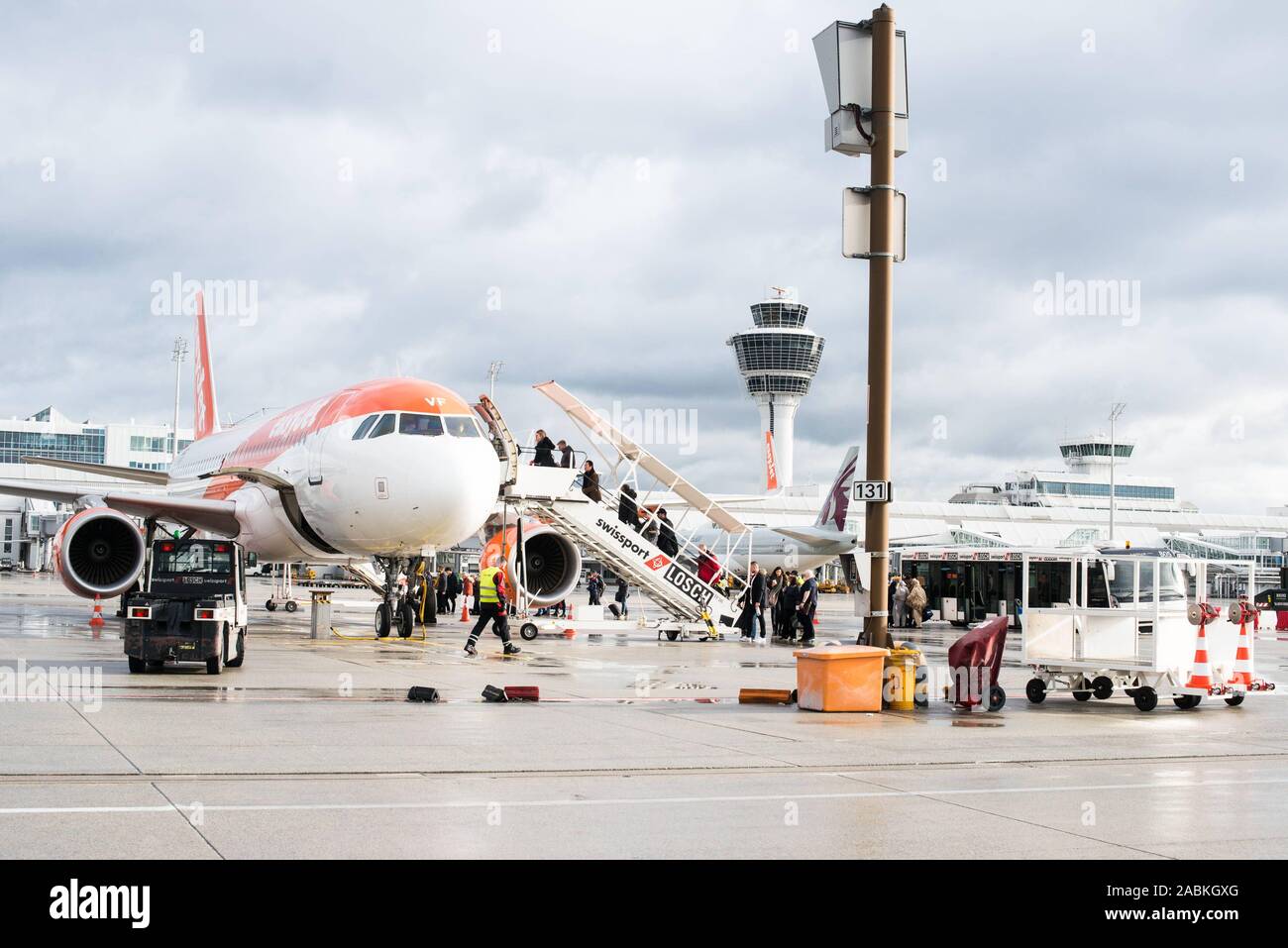 Apron of Munich Airport [automated translation] Stock Photo Alamy