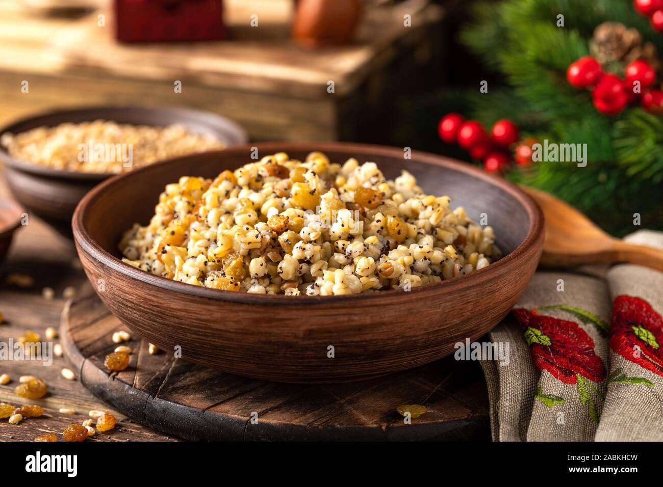 Kutia. Traditional ukrainian Christmas ceremonial grain dish with honey ...
