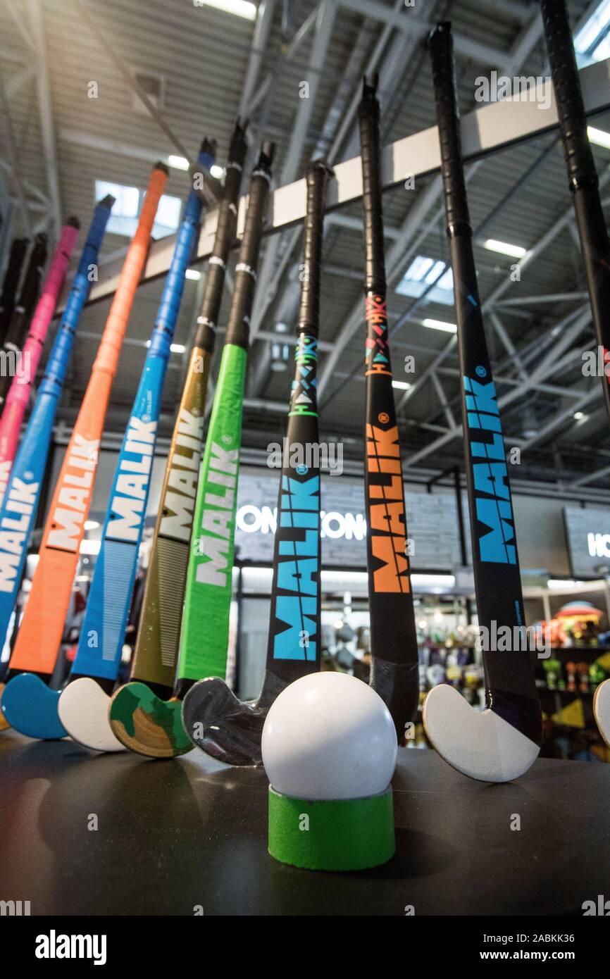 A selection of hockey clubs at the ISPO Munich is the world's largest