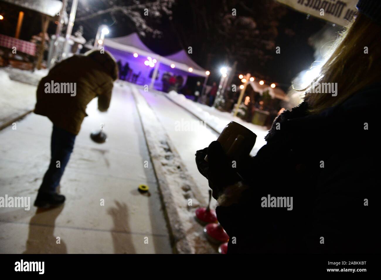 Nightly Curling At The Bamberger Haus In The Luitpoldpark In