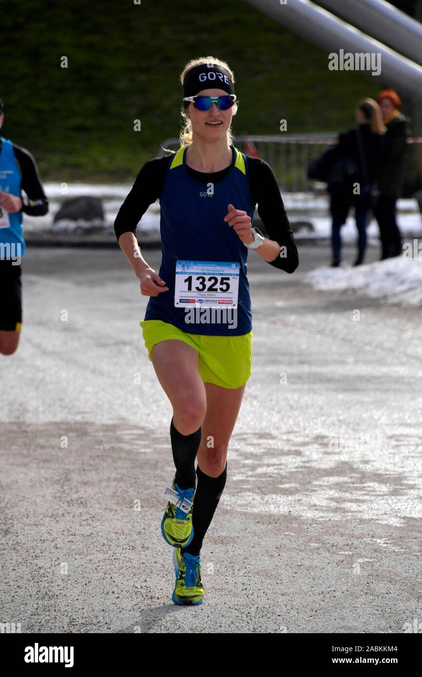 Thea Heim wins the 20 km final run of the Munich winter series in the Olympic Park. [automated translation] Stock Photo