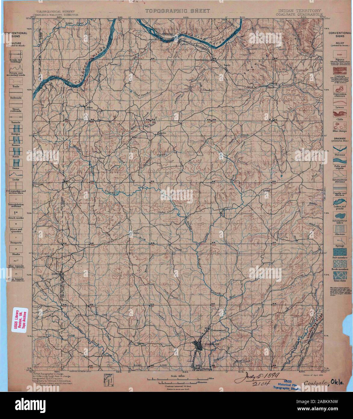 Coalgate oklahoma map hires stock photography and images Alamy