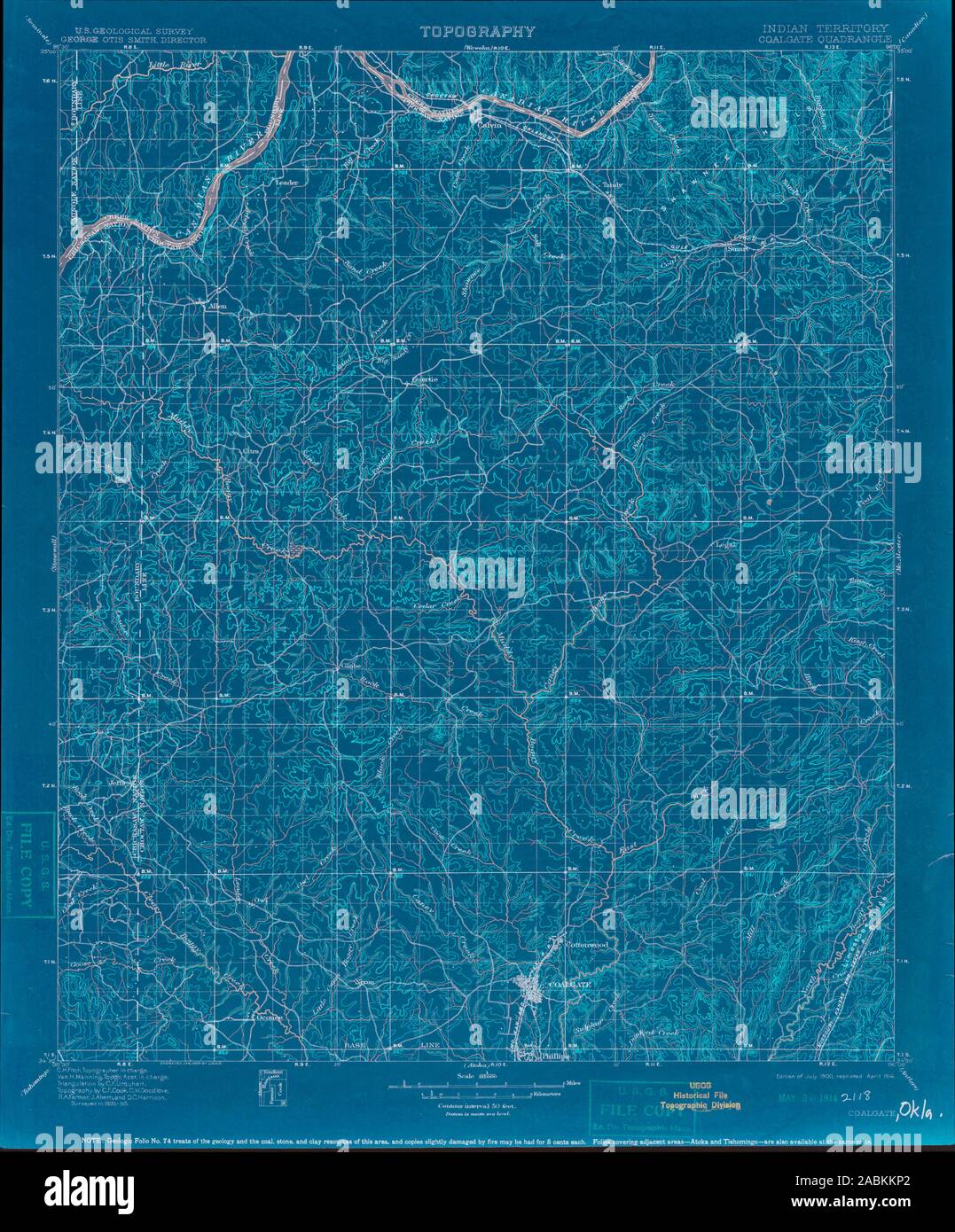 Coalgate oklahoma map hires stock photography and images Alamy