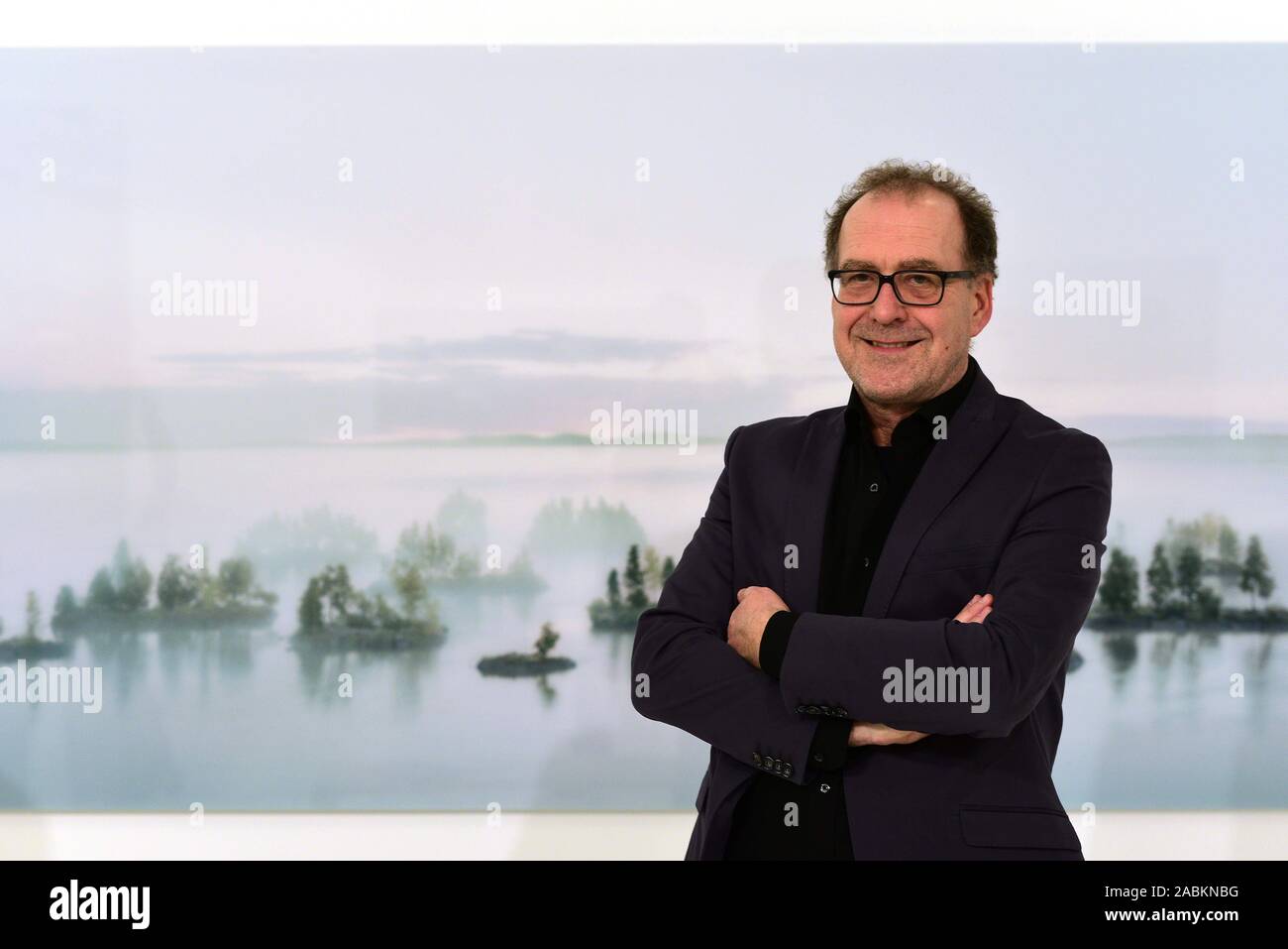 Photo artist Thomas Wrede at the vernissage of the international group exhibition 'Modell-Naturen in der zeitgenössischen Fotografie' at the Kallmann-Museum in Ismaning. [automated translation] Stock Photo