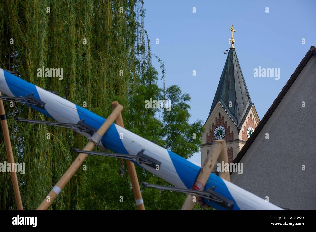 The Olchinger Maypole is traditionally erected by hand. [automated ...