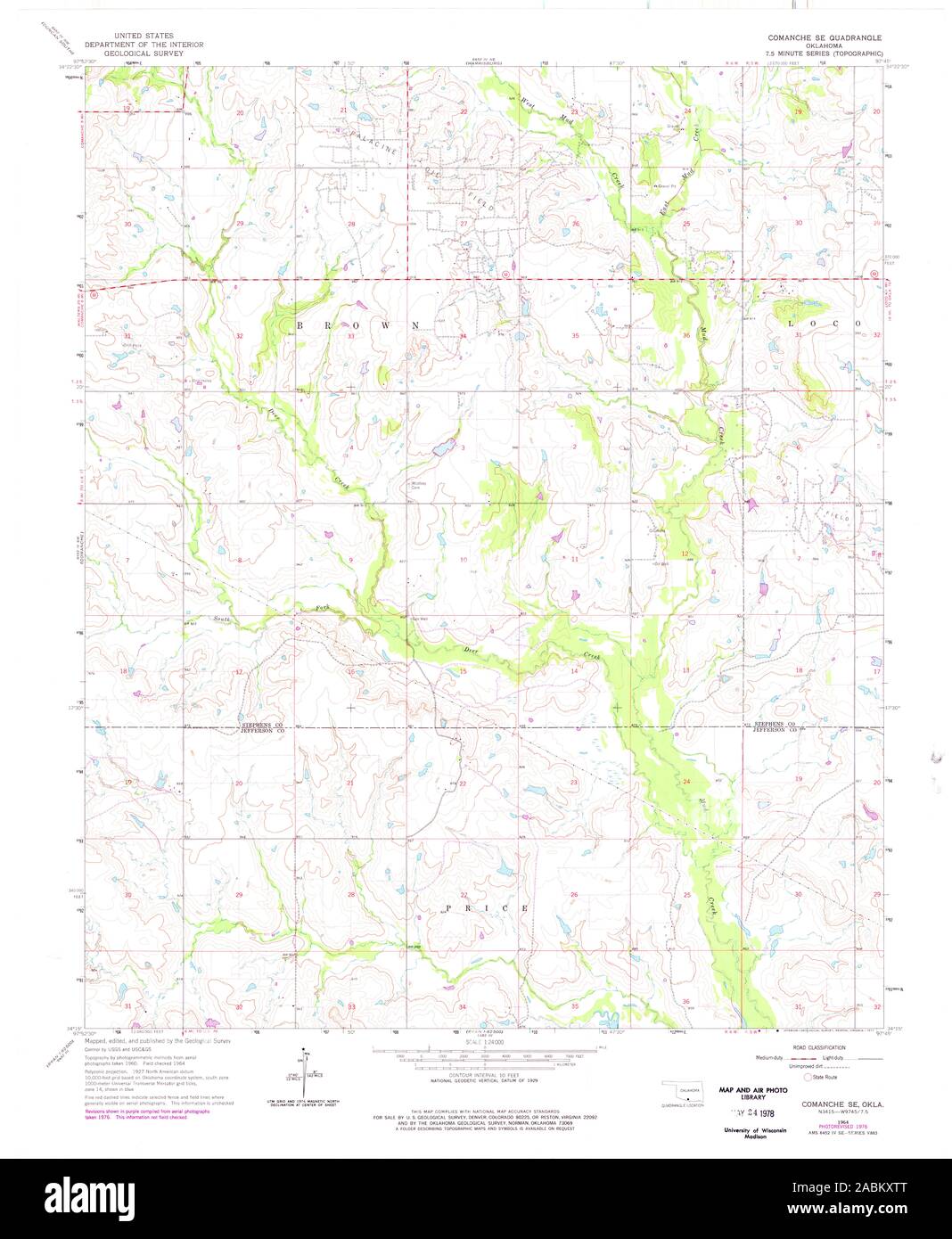 Map of comanche oklahoma hires stock photography and images Alamy