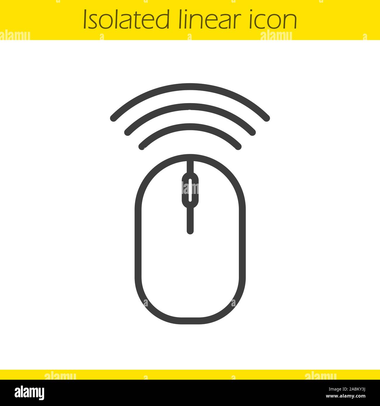 Wireless computer mouse linear icon. Thin line illustration. Contour symbol. Vector isolated outline drawing Stock Vector