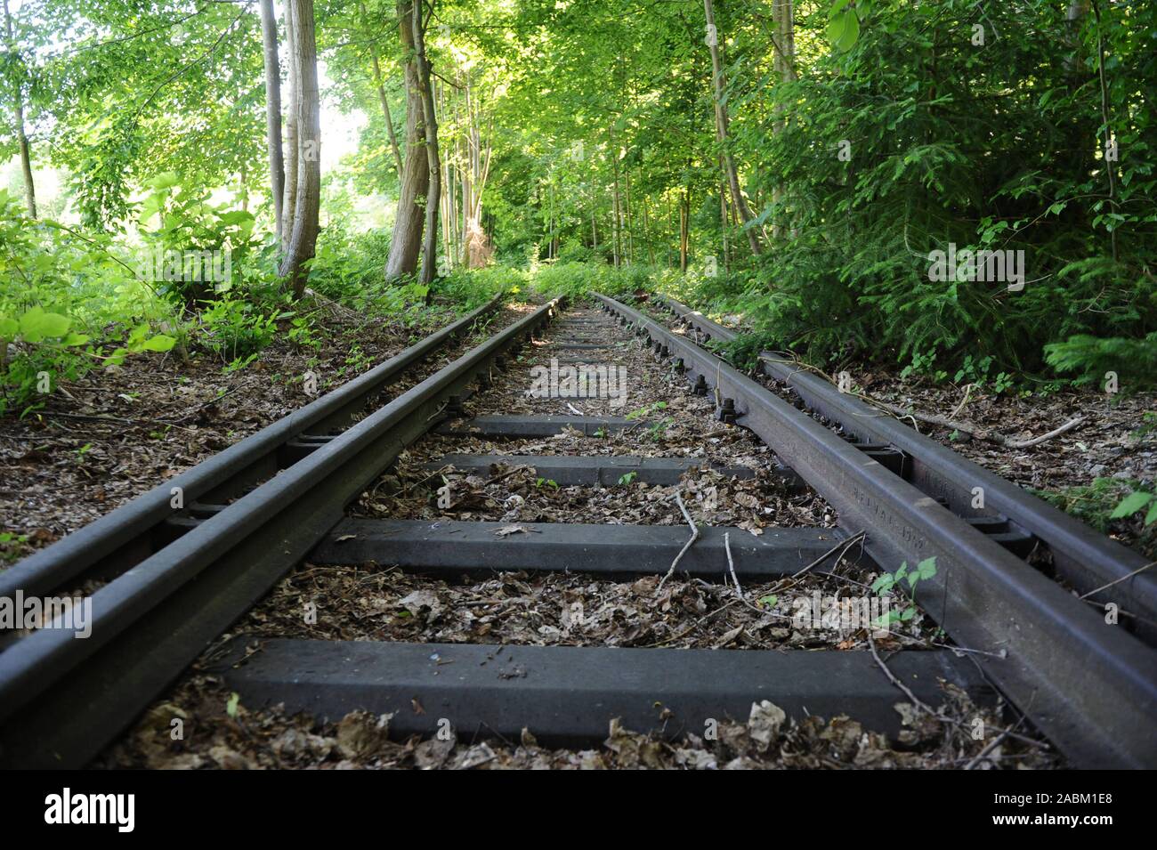From the series 'Verschwundene Orte in München'. The disused railway line of the Isartalbahn. [automated translation] Stock Photo