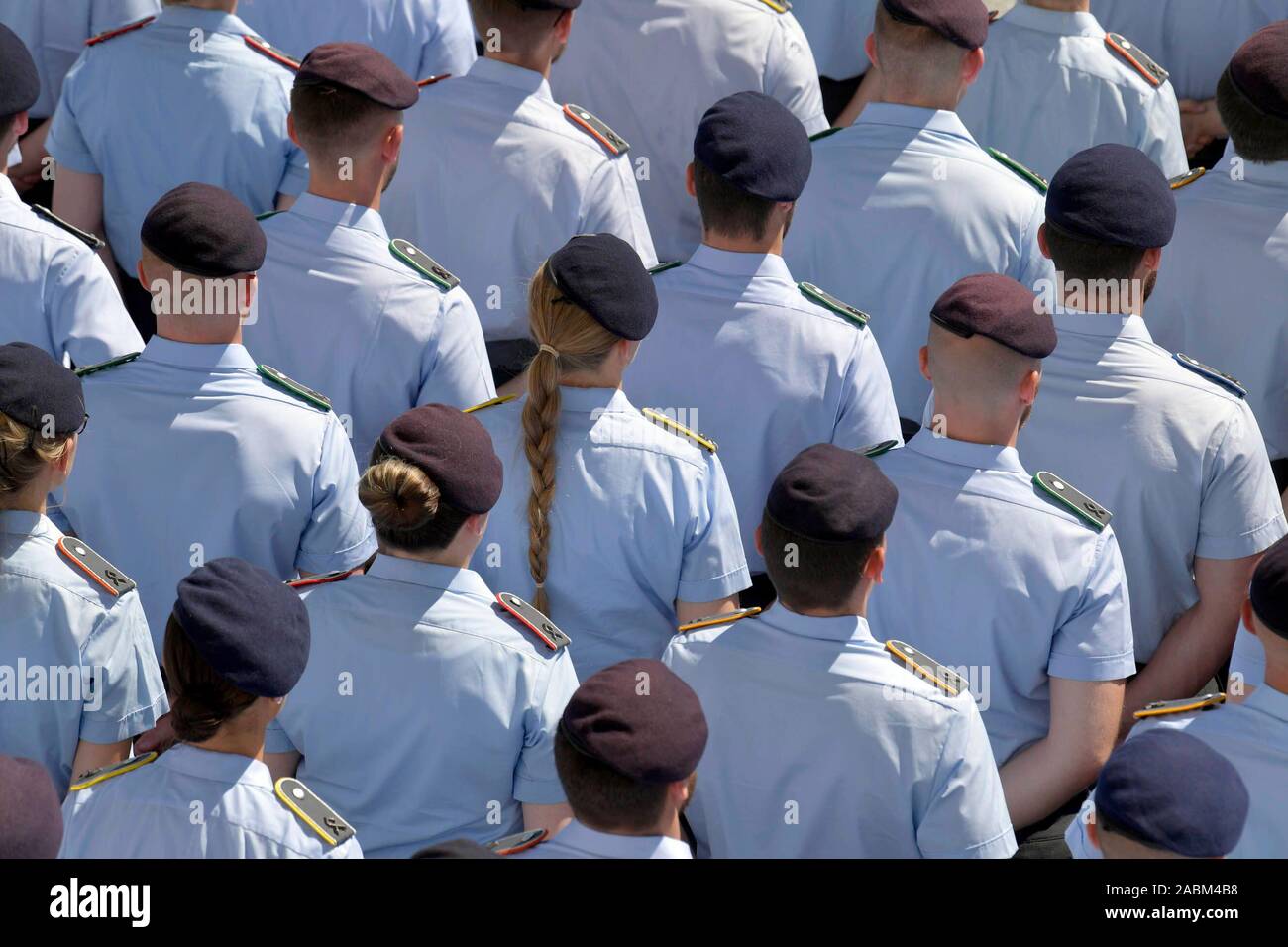 Festive promotion appeal for prospective officers of the University of the Federal Armed Forces with Federal Defence Minister Ursula von der Leyen in the courtyard of honour at Schloss Nymphenburg. [automated translation] Stock Photo