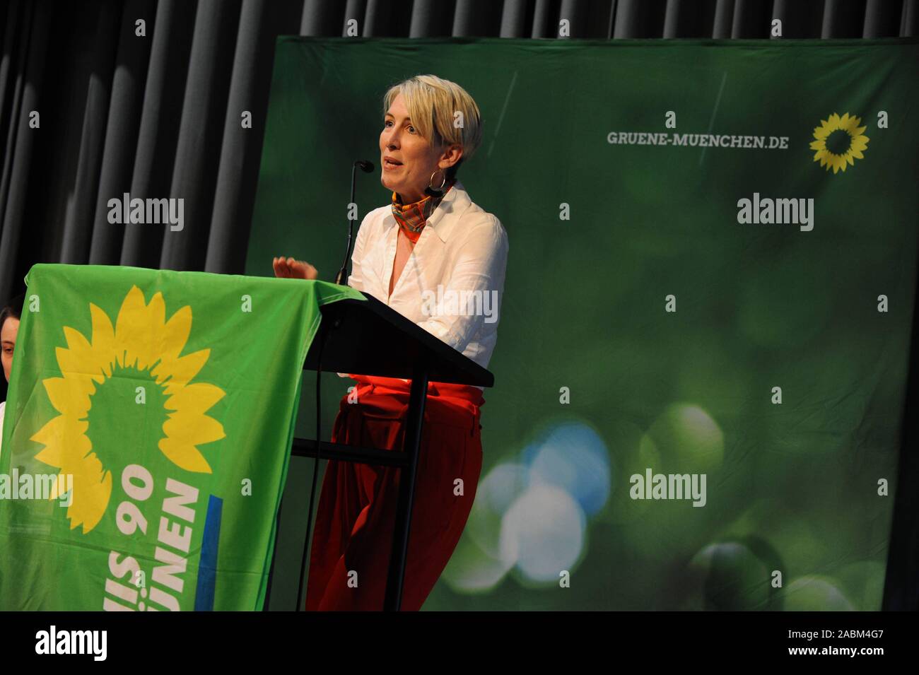 City party conference of Bündnis 90 / Die Grünen with program approval for the Munich mayor and city council elections. The picture shows the speech of OB candidate Katrin Habenschaden. [automated translation] Stock Photo