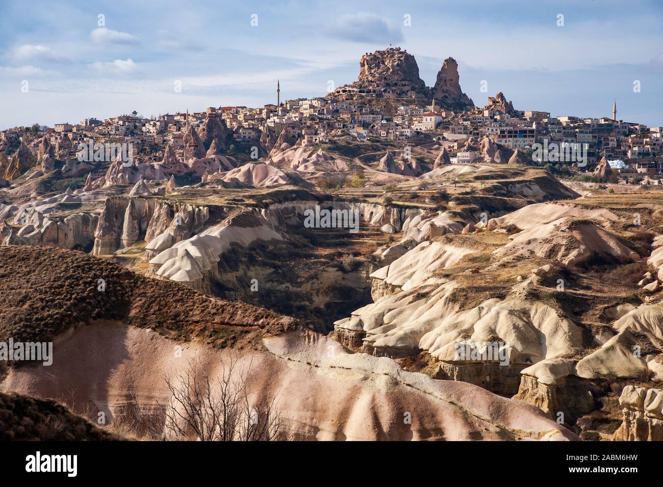 Uchisar village in Cappadocia, Turkey Stock Photo