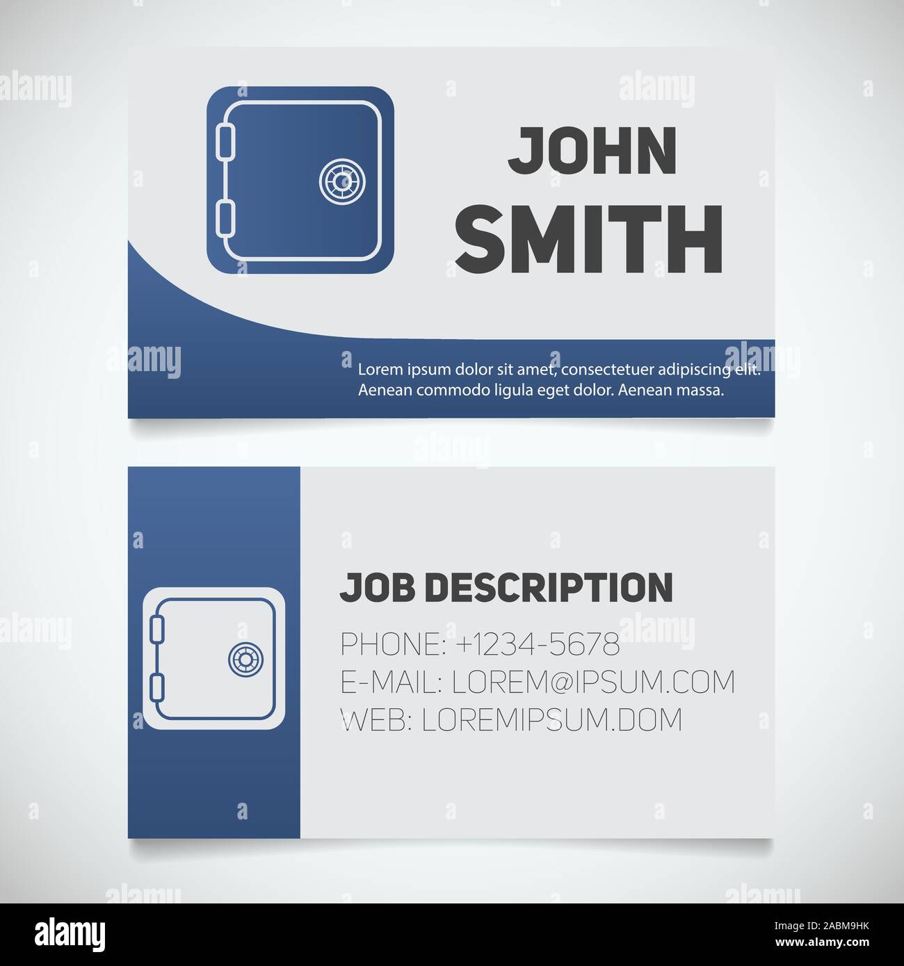 Business Card Print Template With Bank Vault Logo Easy Edit
