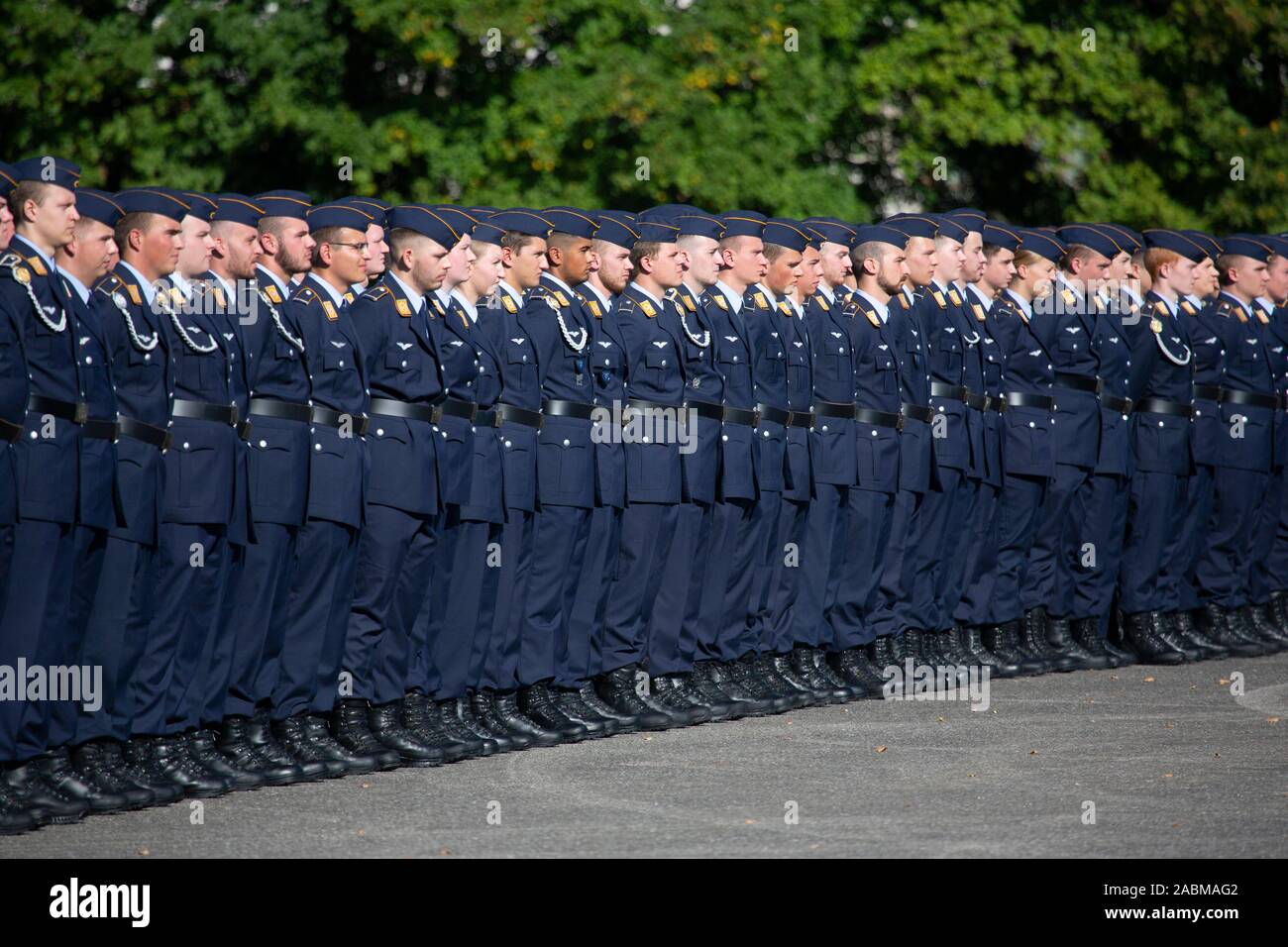 Soldiers at the final roll call of the officer training course at the air base Fürstenfeldbruck. [automated translation] Stock Photo