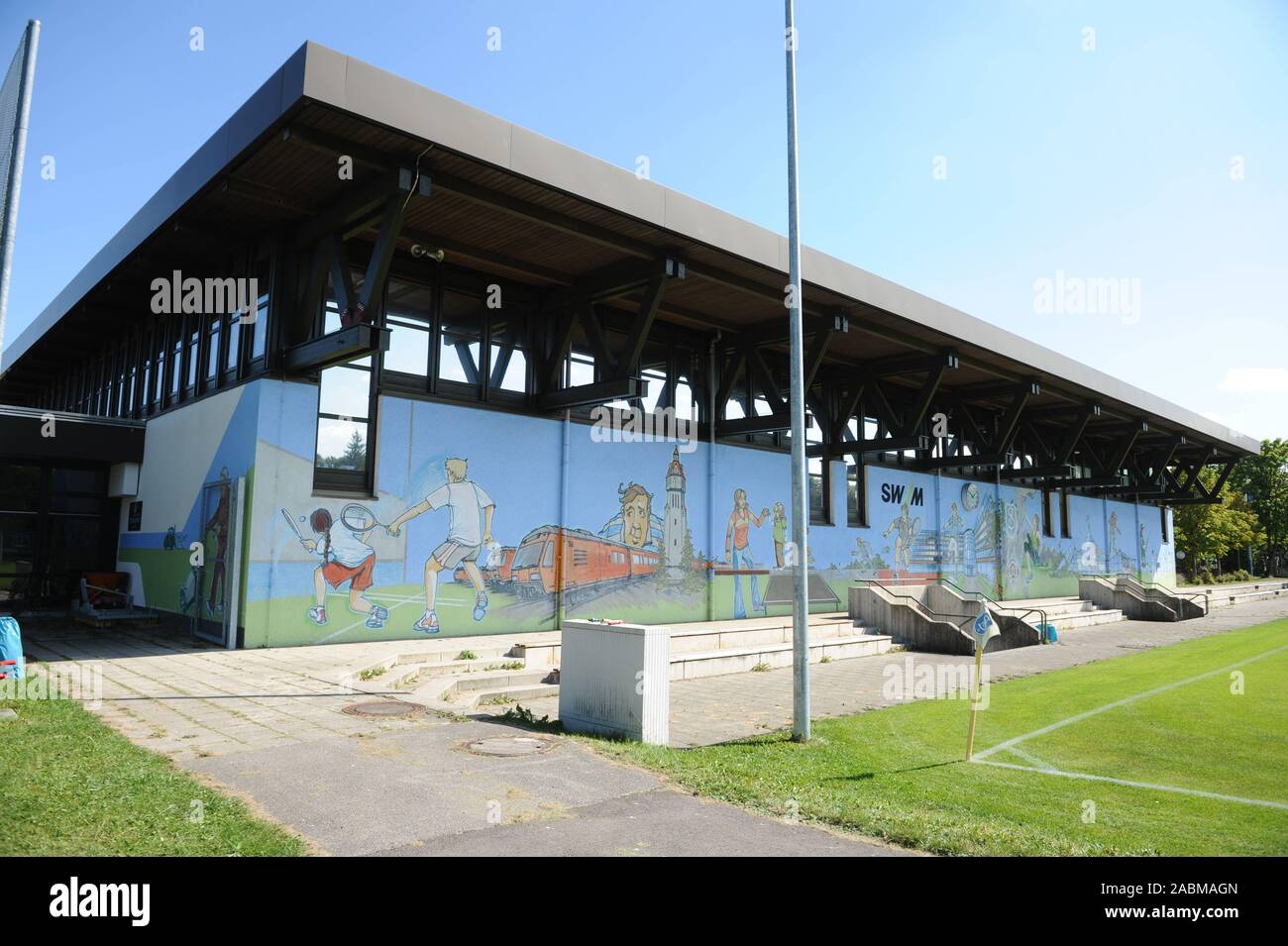 The sports facility of Stadtwerke München in Ramersdorf, Lauensteinstraße 9. [automated translation] Stock Photo