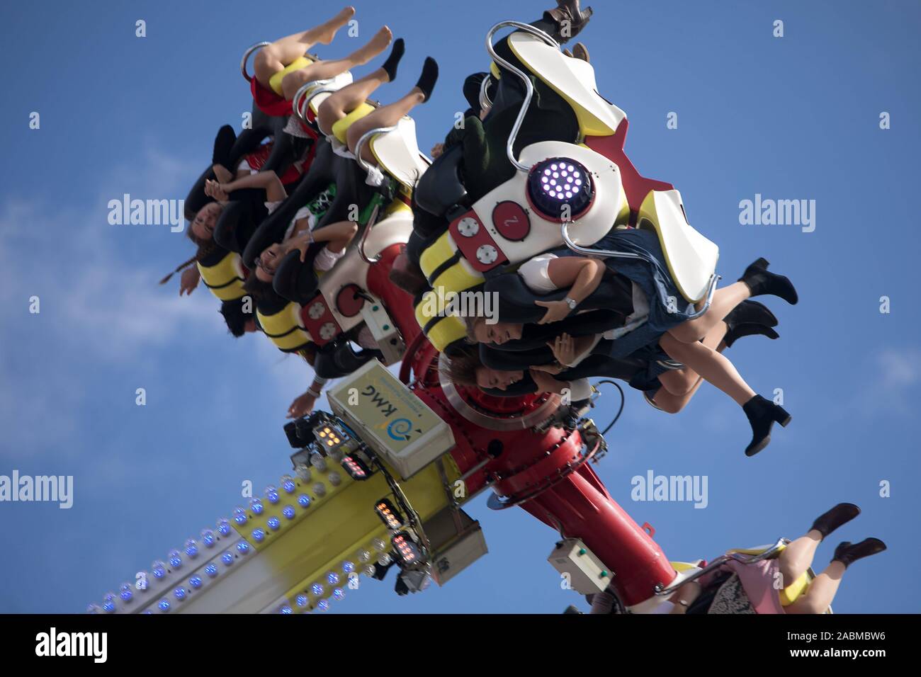 Flip Fly ride on the Munich Wiesn. [automated translation] Stock Photo ...