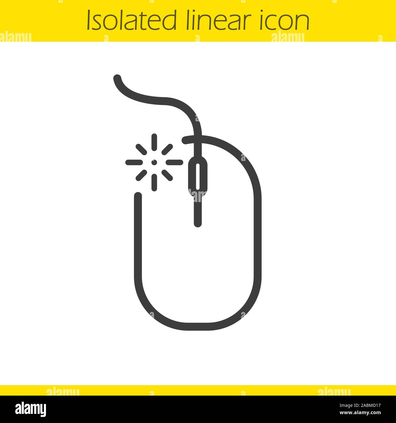 Computer mouse click linear icon. Thin line illustration. Contour ...