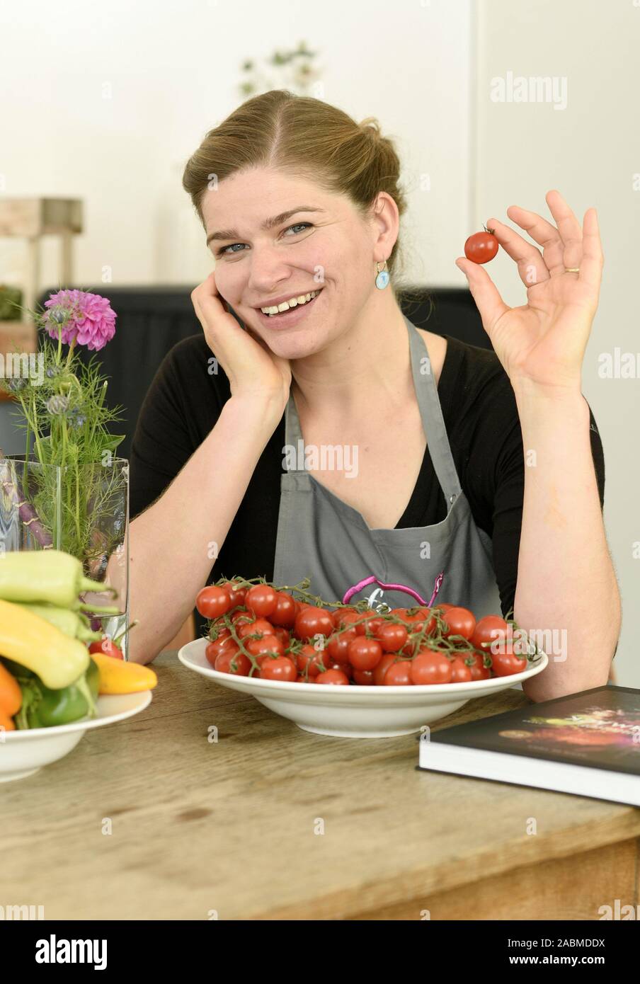 Author, food nomad and gastro consultant Antje de Vries in Munich. [automated translation] Stock Photo