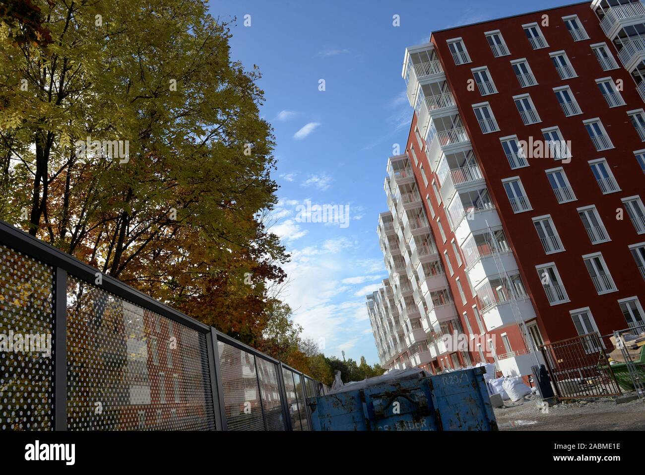 New apartments from the 'Welfengarten' project of Bayerische Hausbau on the former Paulaner site in the Au-Haidhausen district, new apartments from the 'Welfengarten' project of Bayerische Hausbau on the former Paulaner site in the Au-Haidhausen district. [automated translation] Stock Photo