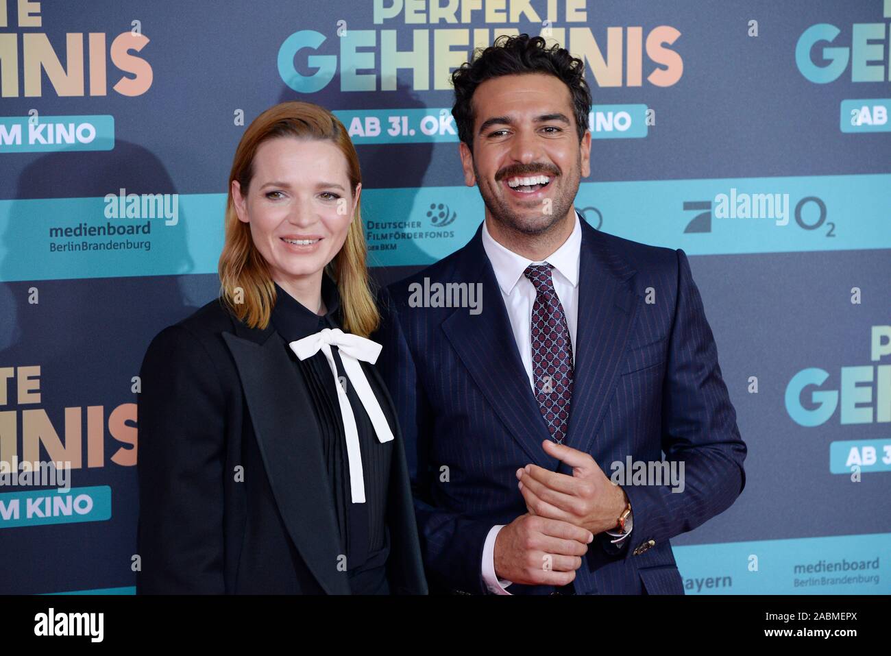 The actors Karoline Herfurth and Elias M´Barek at the premiere of the movie 'Das perfekte Geheimnis' at the Mathäser Kino in Munich. [automated translation] Stock Photo