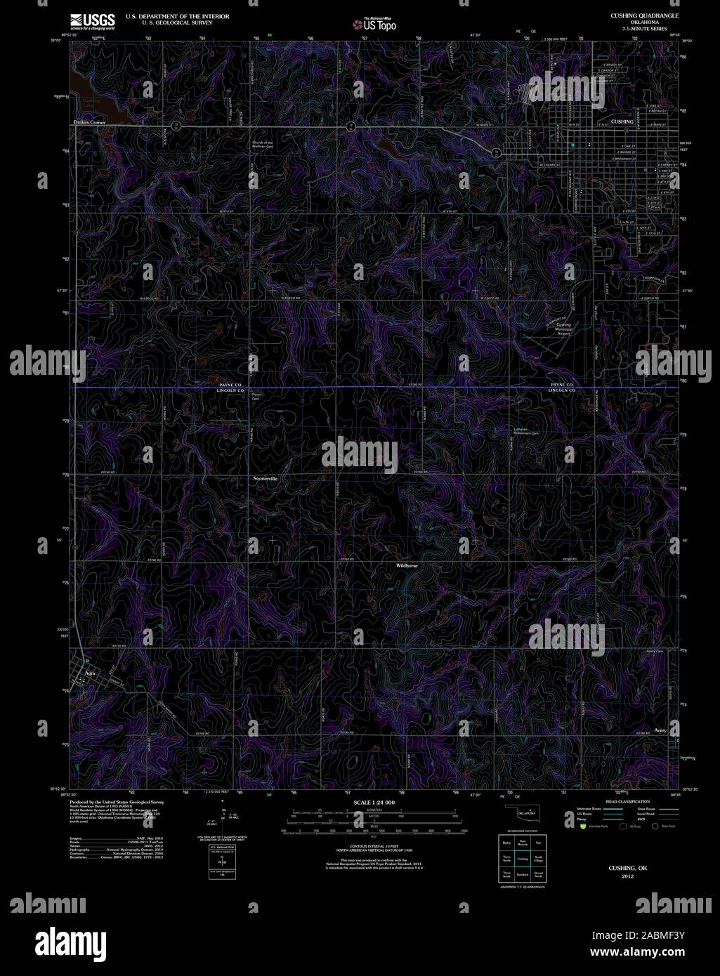 Map of cushing oklahoma hires stock photography and images Alamy