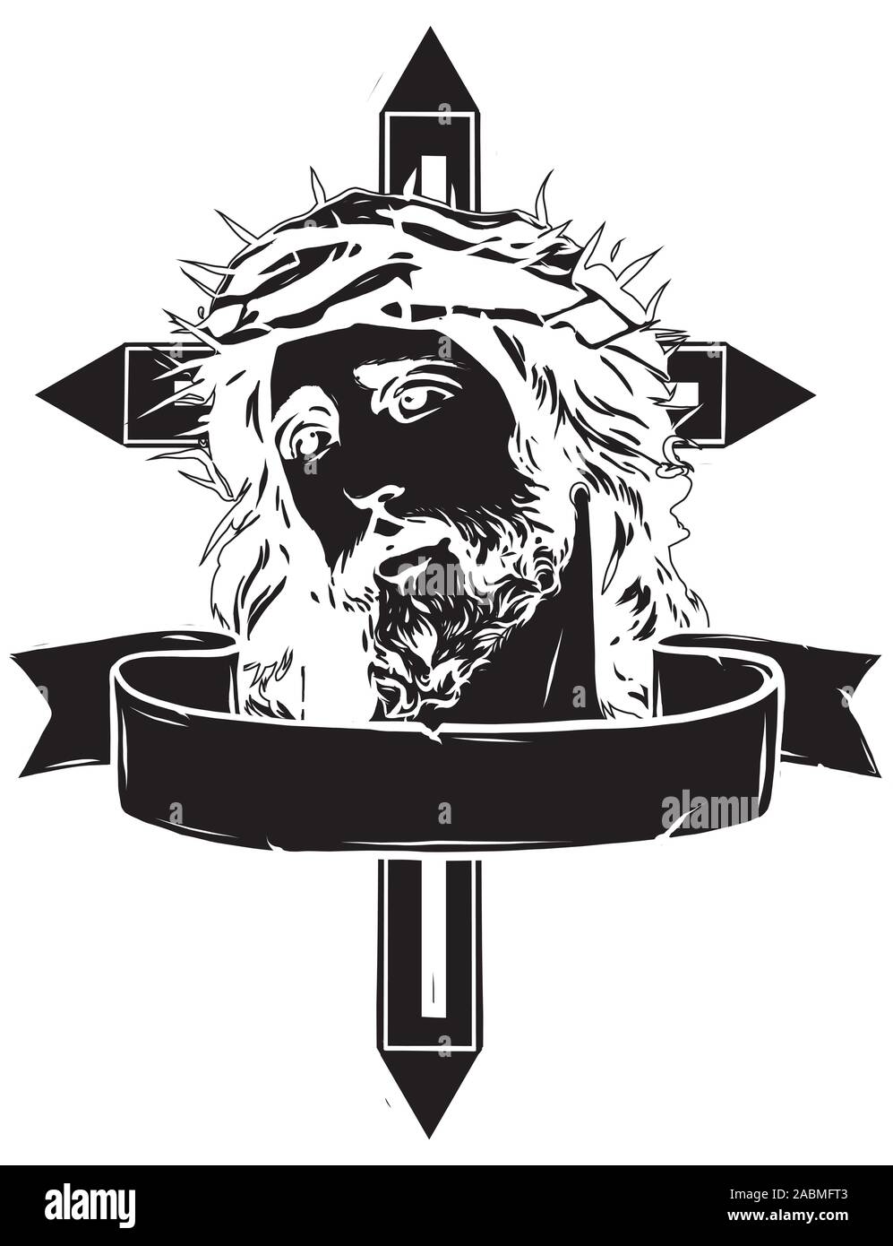 Jesus christ on cross Black and White Stock Photos & Images - Alamy
