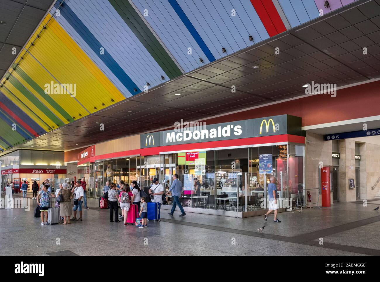 Italy, Turin: McDonald's fast-food restaurant in the Torino Porta Nuova railway station Stock Photo