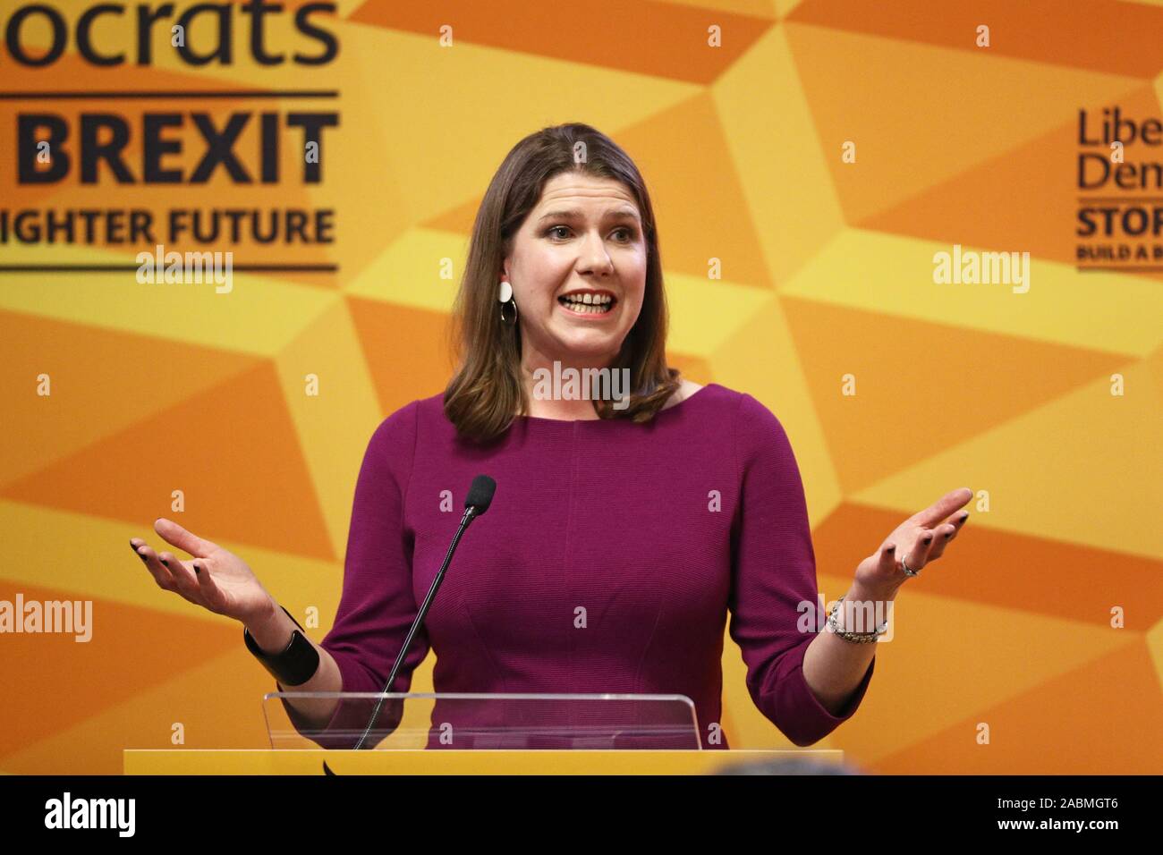 Liberal Democrat Leader Jo Swinson Makes A Speech At Prince Philip 