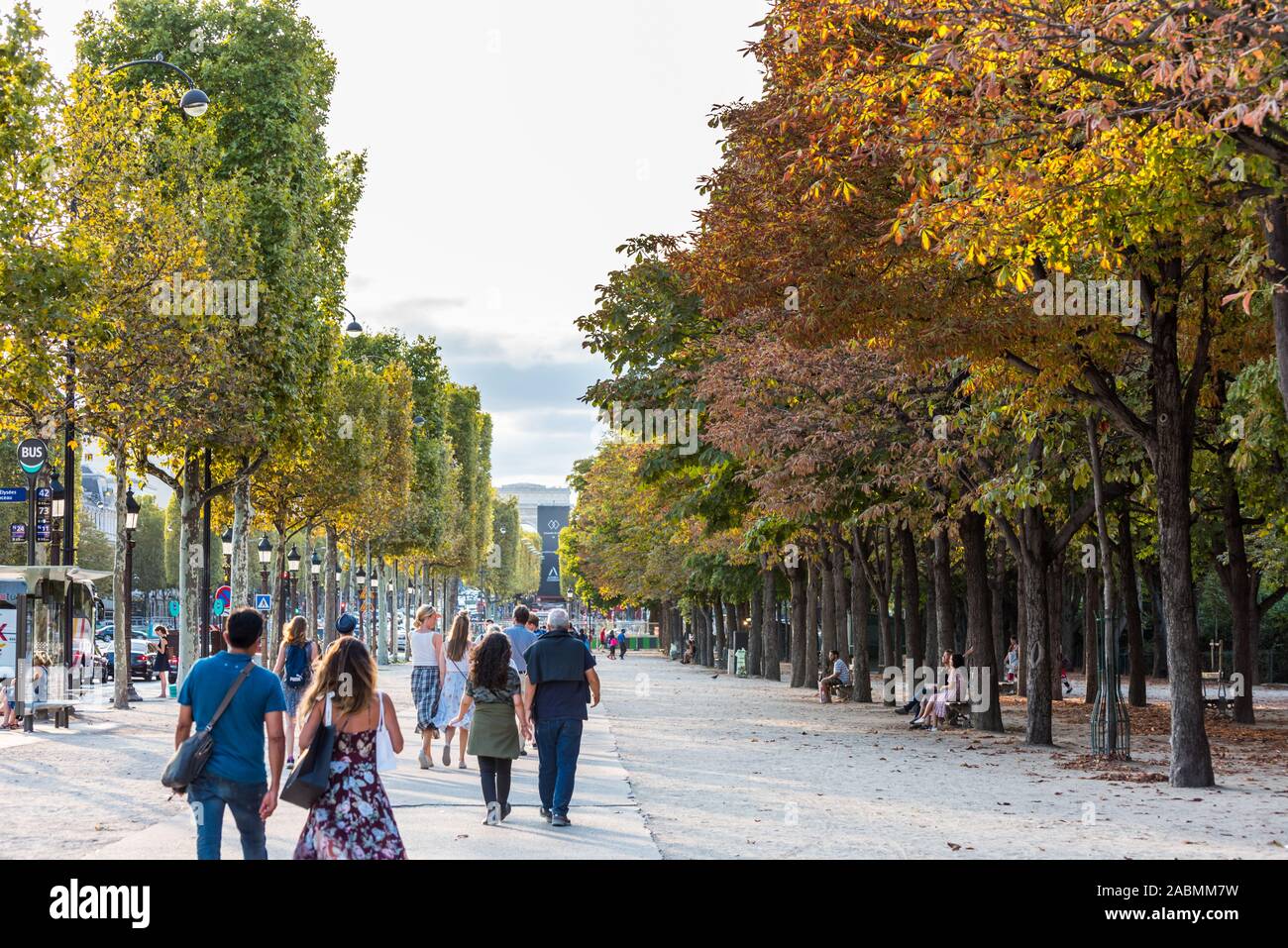 Les Champs Elysees Street View Paris France UNP UDB Postcard C19