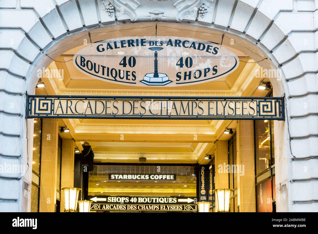 Street view of Champs-Elysees Avenue with shopping malls in Paris, France  Stock Photo - Alamy