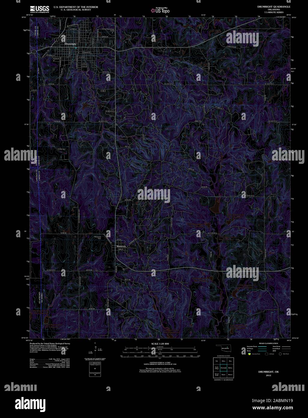 Map of drumright oklahoma hires stock photography and images Alamy