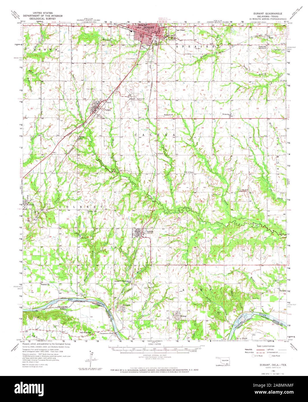 Map of durant oklahoma hi-res stock photography and images - Alamy