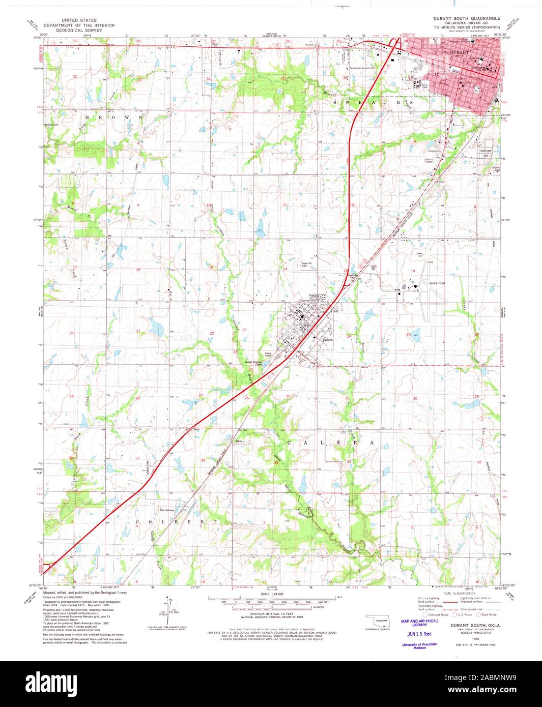 Map of durant oklahoma hi-res stock photography and images - Alamy