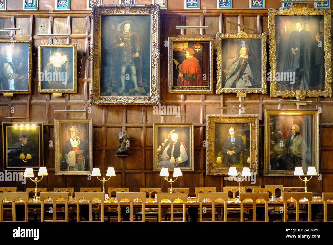 The Pre-Victorian Hall at Christ Church college in Oxford seats up to 300  people and was the inspiration for Hogwart's Hall in Harry Potter and was u  Stock Photo - Alamy