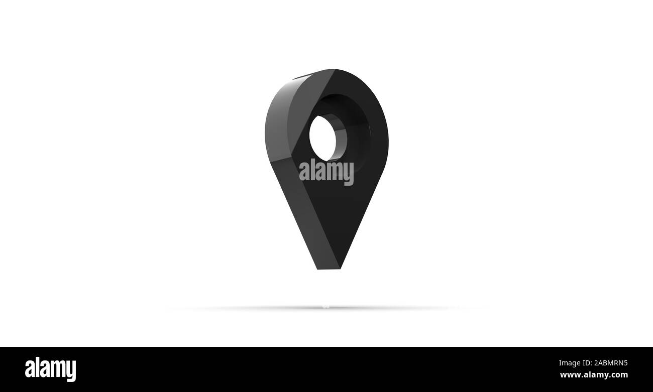 Map Point on isolated White with shadow 3D Rendering Stock Photo - Alamy