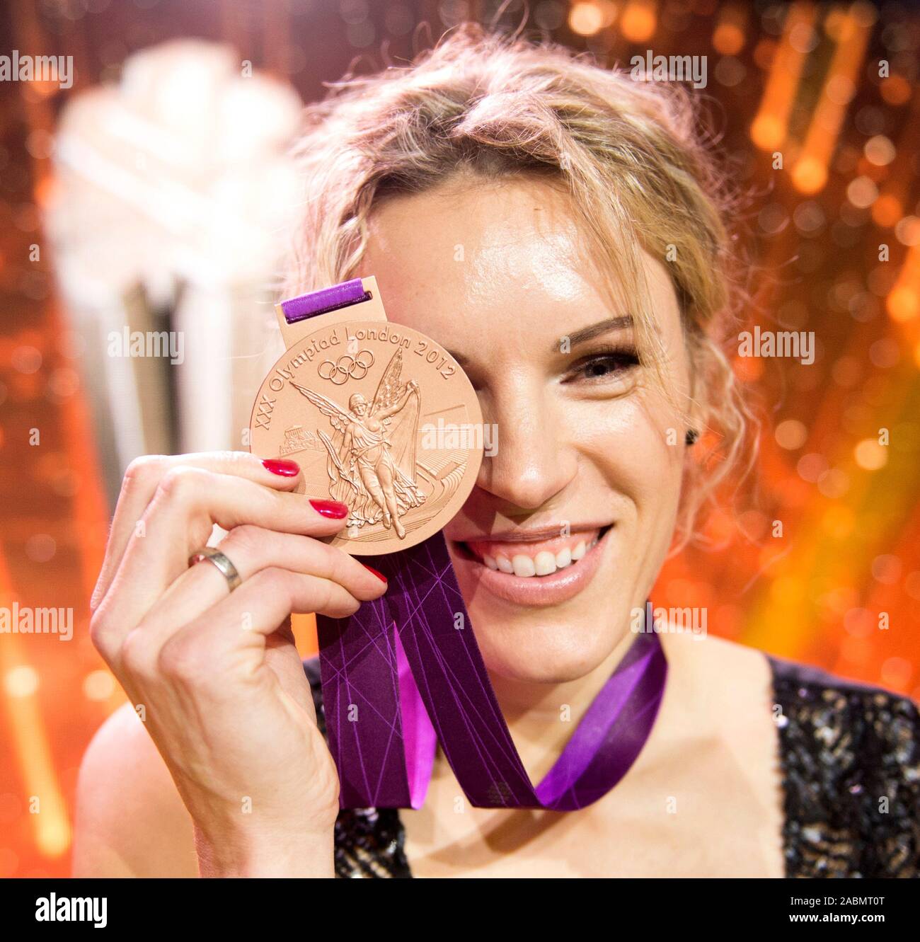 Lithuanian athlete Austra Skujyte has won the Olympic award Stock Photo