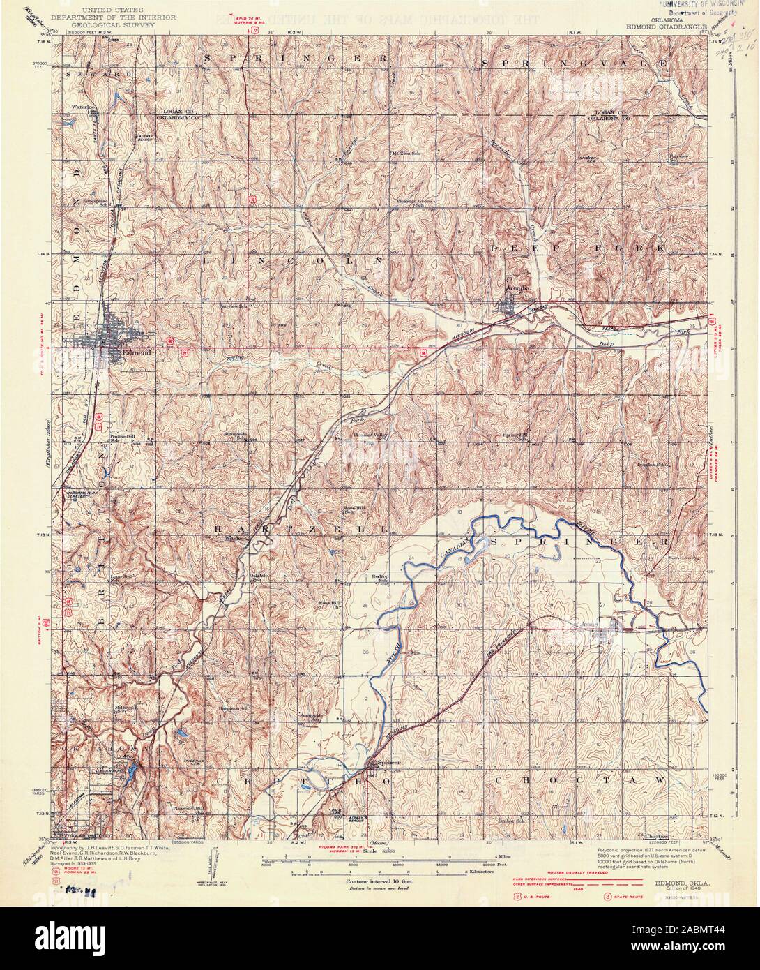 Map of edmond oklahoma hires stock photography and images Alamy
