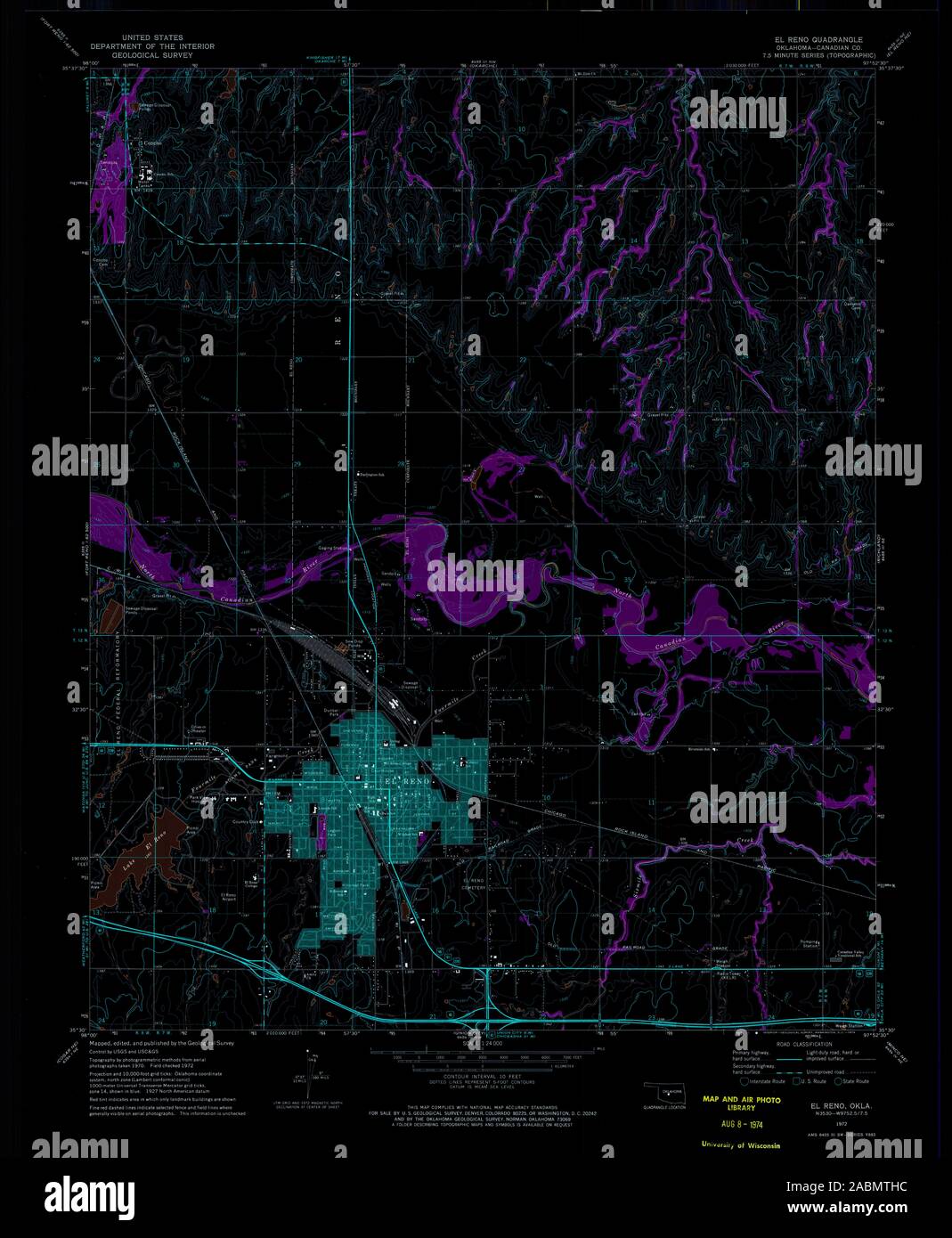 Map of reno oklahoma hi-res stock photography and images - Alamy