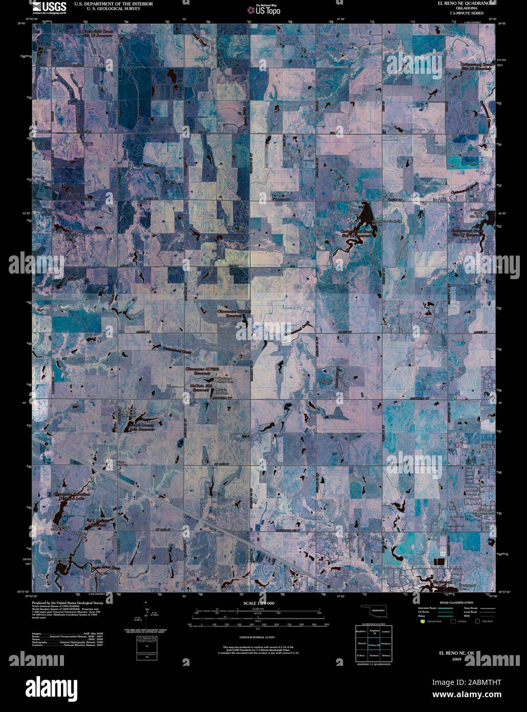 Map of reno oklahoma hi-res stock photography and images - Alamy