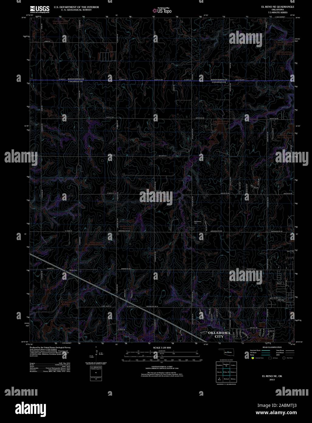 Map of reno oklahoma hi-res stock photography and images - Alamy
