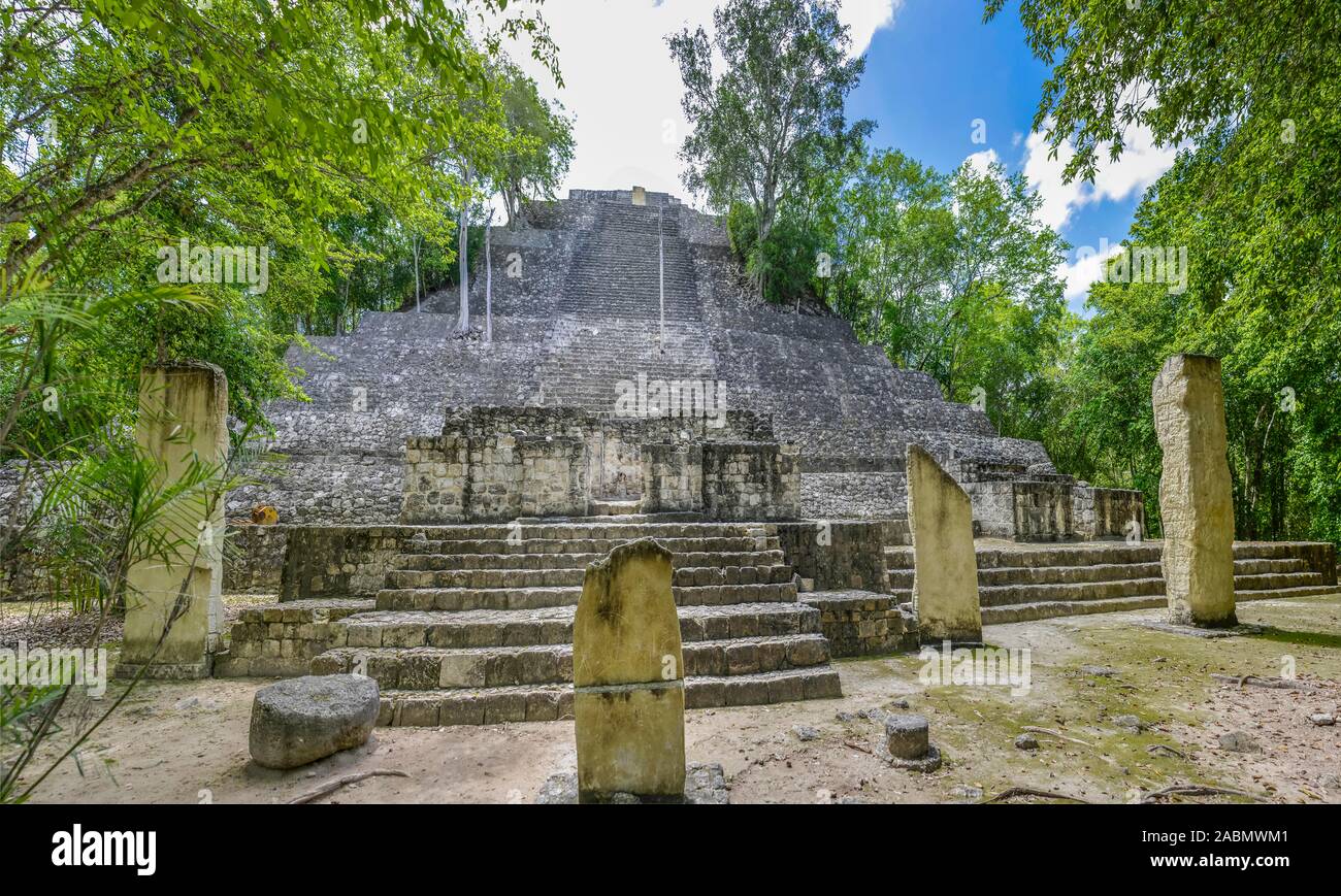 Pyramide Struktur I, Calakmul, Campeche, Mexiko Stock Photo