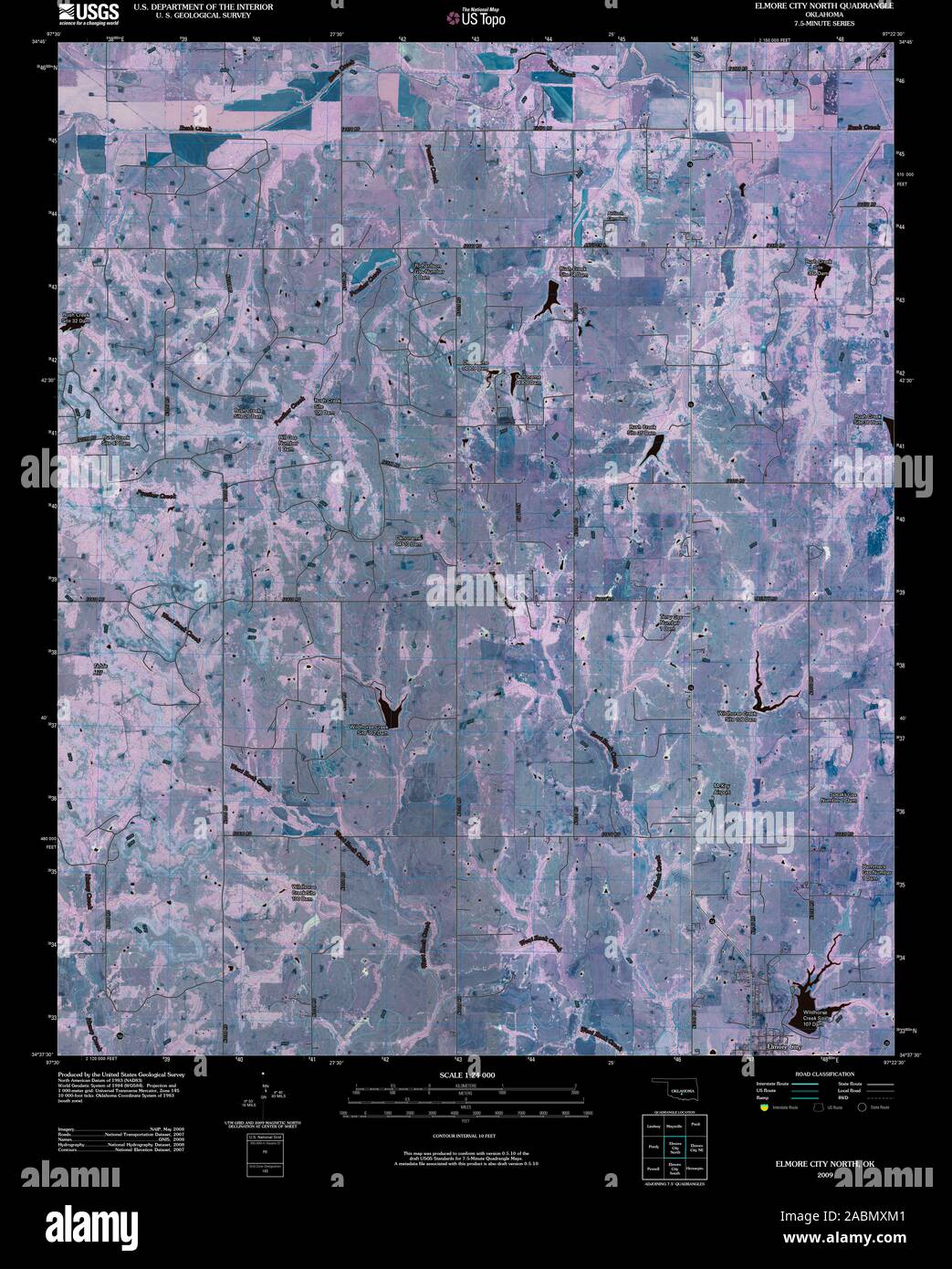 Elmore city oklahoma map hires stock photography and images Alamy