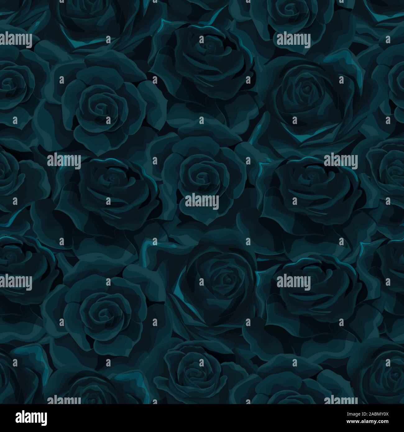 Vector flat moonlight rose flowers seamless pattern background ...