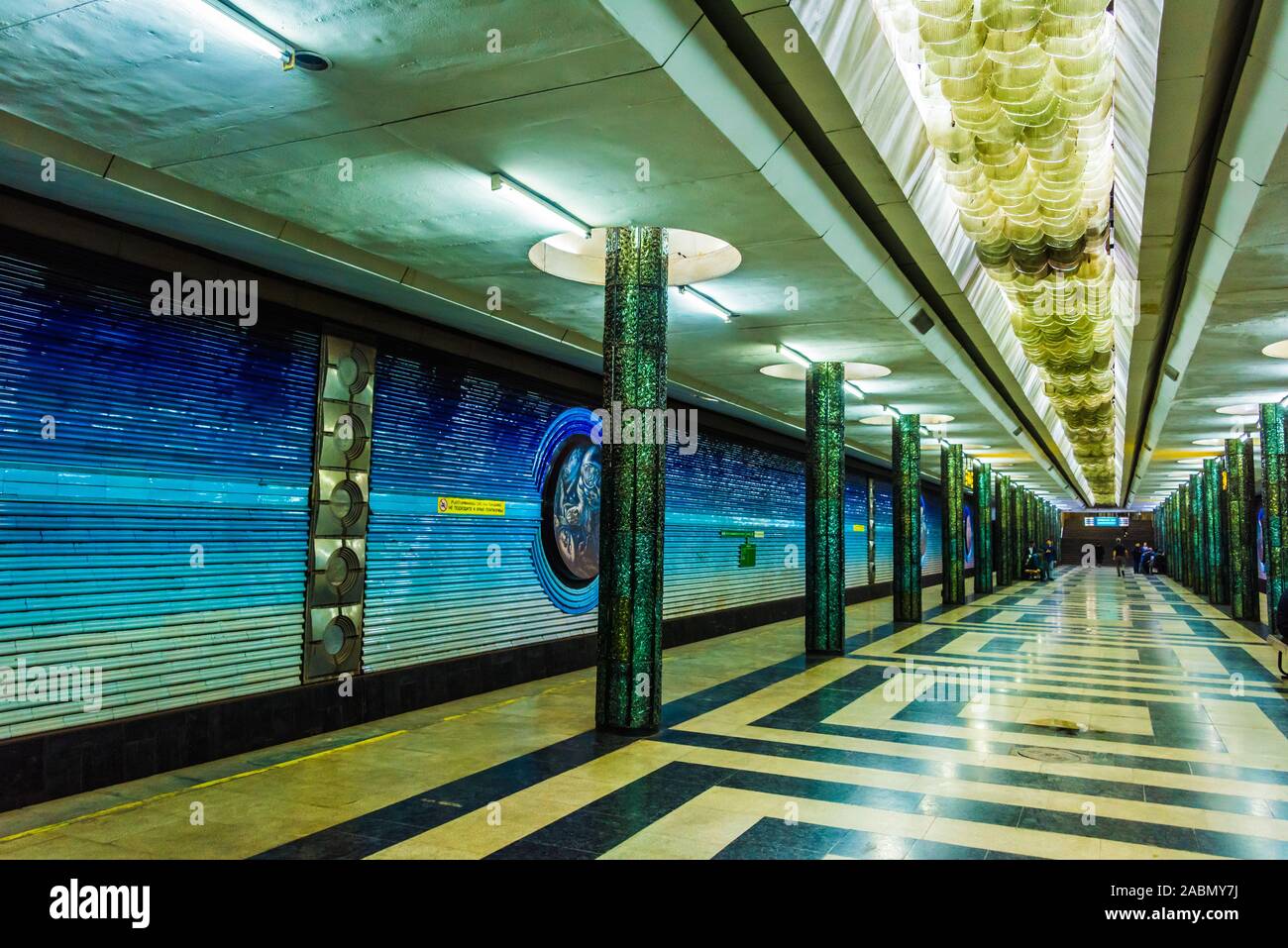 TASHKENT, UZBEKISTAN - APR 27, 2019: Interior of  Metro Station in Tashkent, Uzbekistan Stock Photo